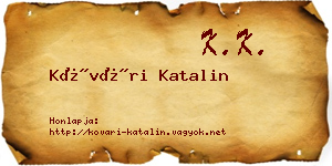 Kővári Katalin névjegykártya